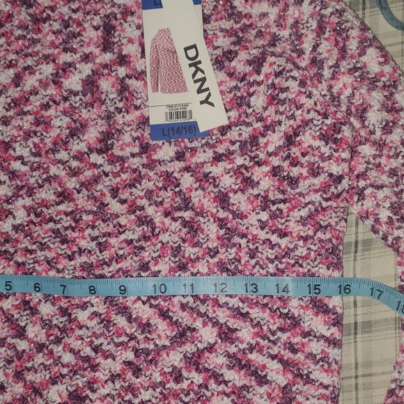 DKNY NEW Girls Pink Kids size L 14-16 Sweatshirt Hoodie Knit Warm Cozy - Picture 6 of 6